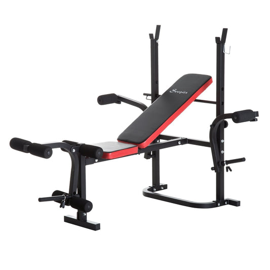 Adjustable Weight Bench with Leg Developer Barbell Rack for Weight Lifting and Strength Training Multifunctional Bench Press Workout Station for Home Gym - Gallery Canada