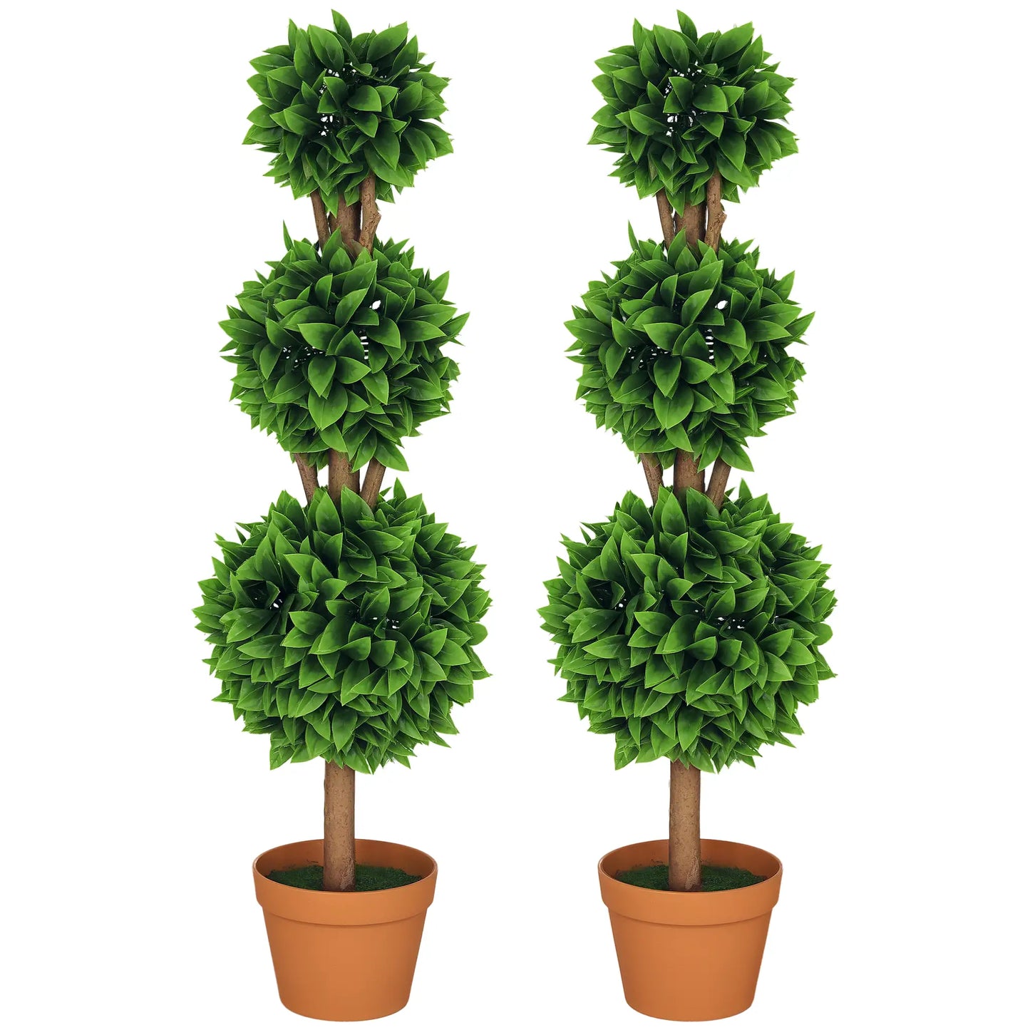 2 Pack 35.5" Artificial Boxwood Topiary Ball Trees, Indoor Outdoor, Green Artificial Trees at Gallery Canada