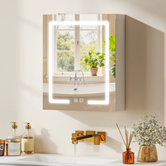 Medicine Cabinet With Lights, Demister Pad, Adjustable Shelves, White Mirror Medicine Cabinets White at Gallery Canada