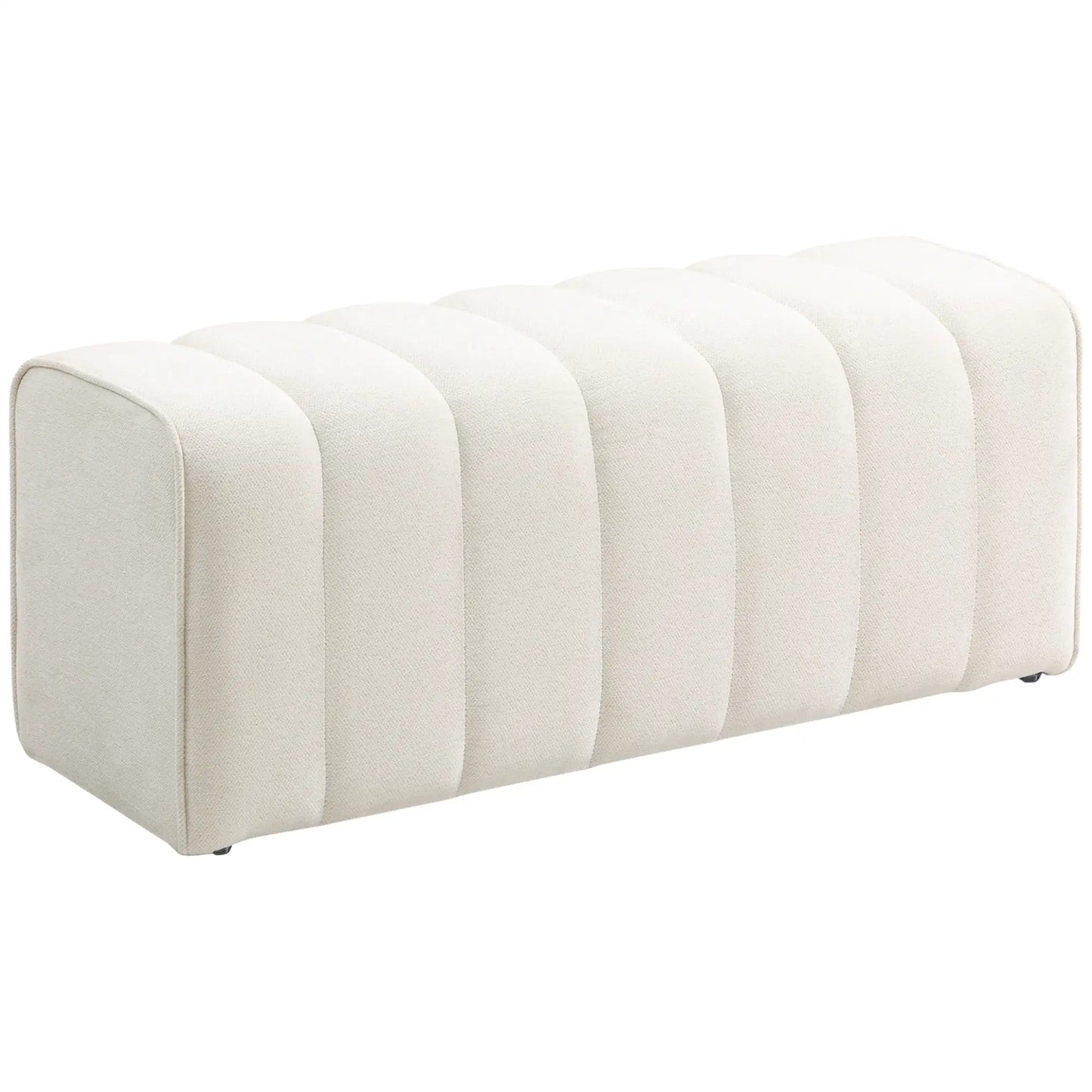 43" Upholstered Bed Bench, 485 lbs Capacity, Cream White Storage Ottomans & Benches at Gallery Canada