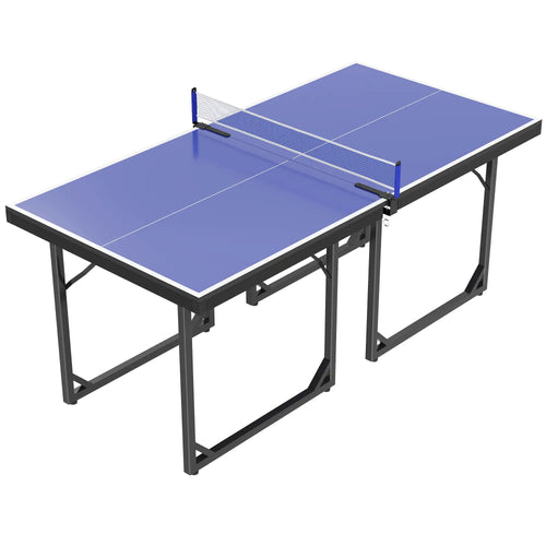 6x3ft Midsize Ping Pong Table, Folding, Blue