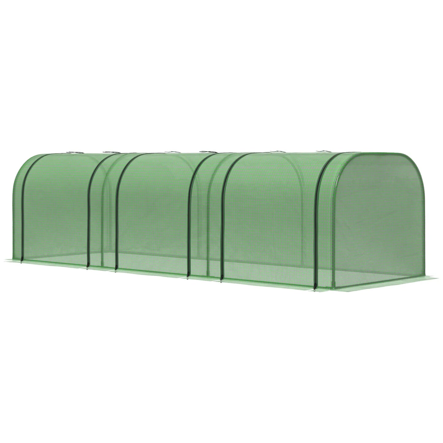 9.7' x 3.3' x 2.5' Mini Tunnel Greenhouse, PE Cover, Steel Frame, Zipped Doors, Dark Green Mini Greenhouses at Gallery Canada