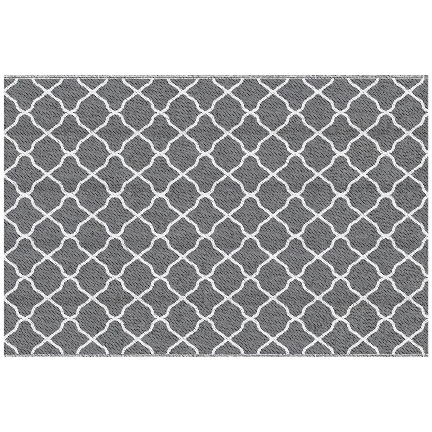 Waterproof Outdoor Rug, 6' x 9', Reversible Mat, Grey & White Outdoor Reversible Rugs at Gallery Canada