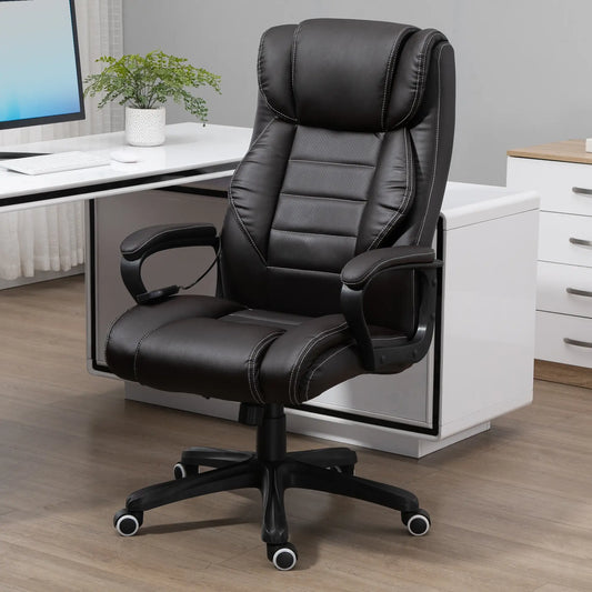 Massage Office Chair, High Back, 6-Point Vibration, Adjustable Height, Brown Massage Chairs Brown at Gallery Canada