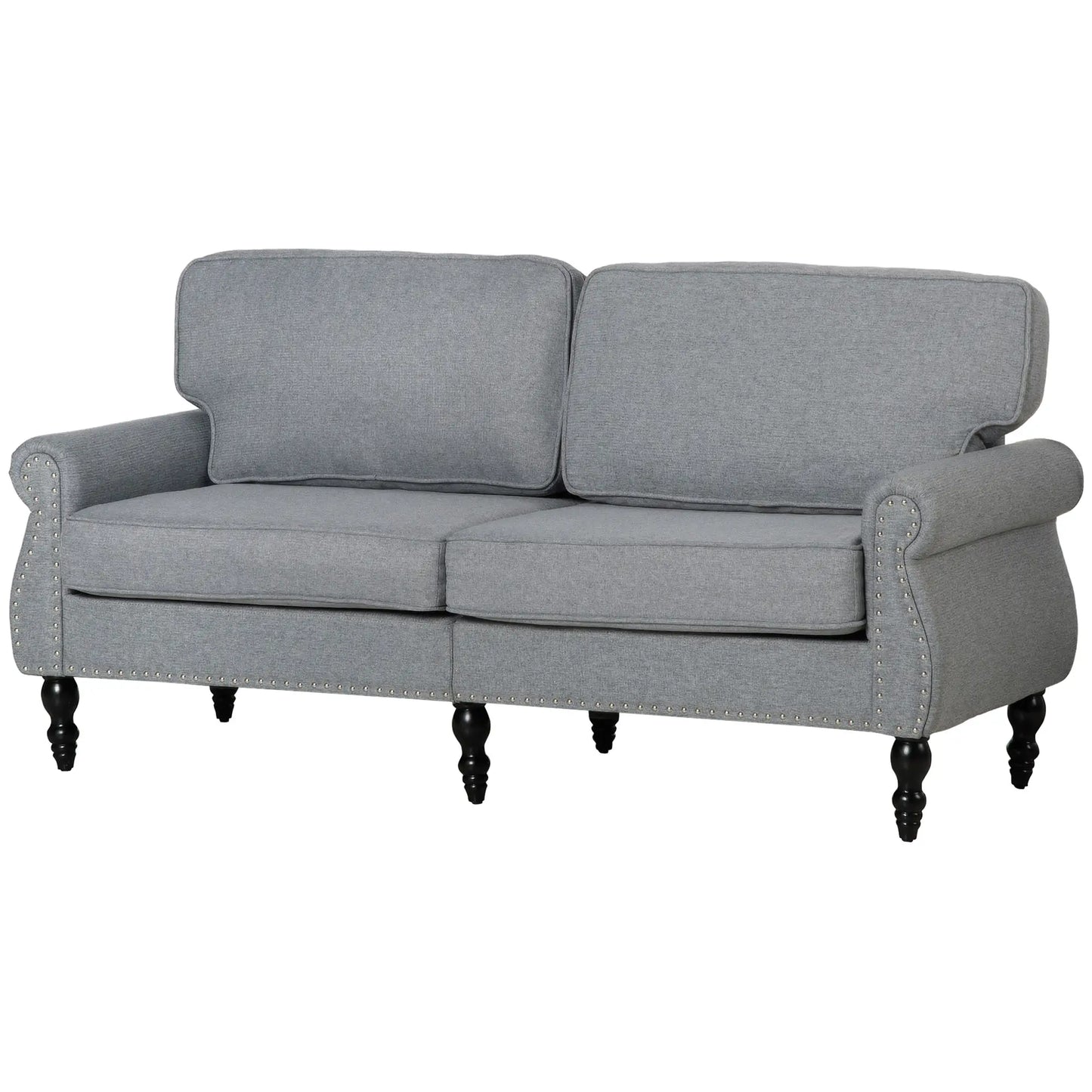 Traditional Double Sofa, Sponge Padding, Rubber Wood Leg, 2 Seater, Nail Head Accent 2-Seater Sofas at Gallery Canada