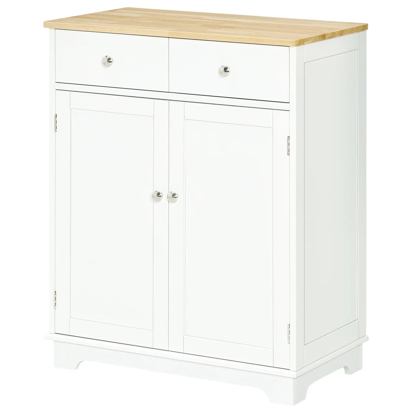 Buffet de crédence, 27" de stockage de cuisine, étagère ajustable, blanc