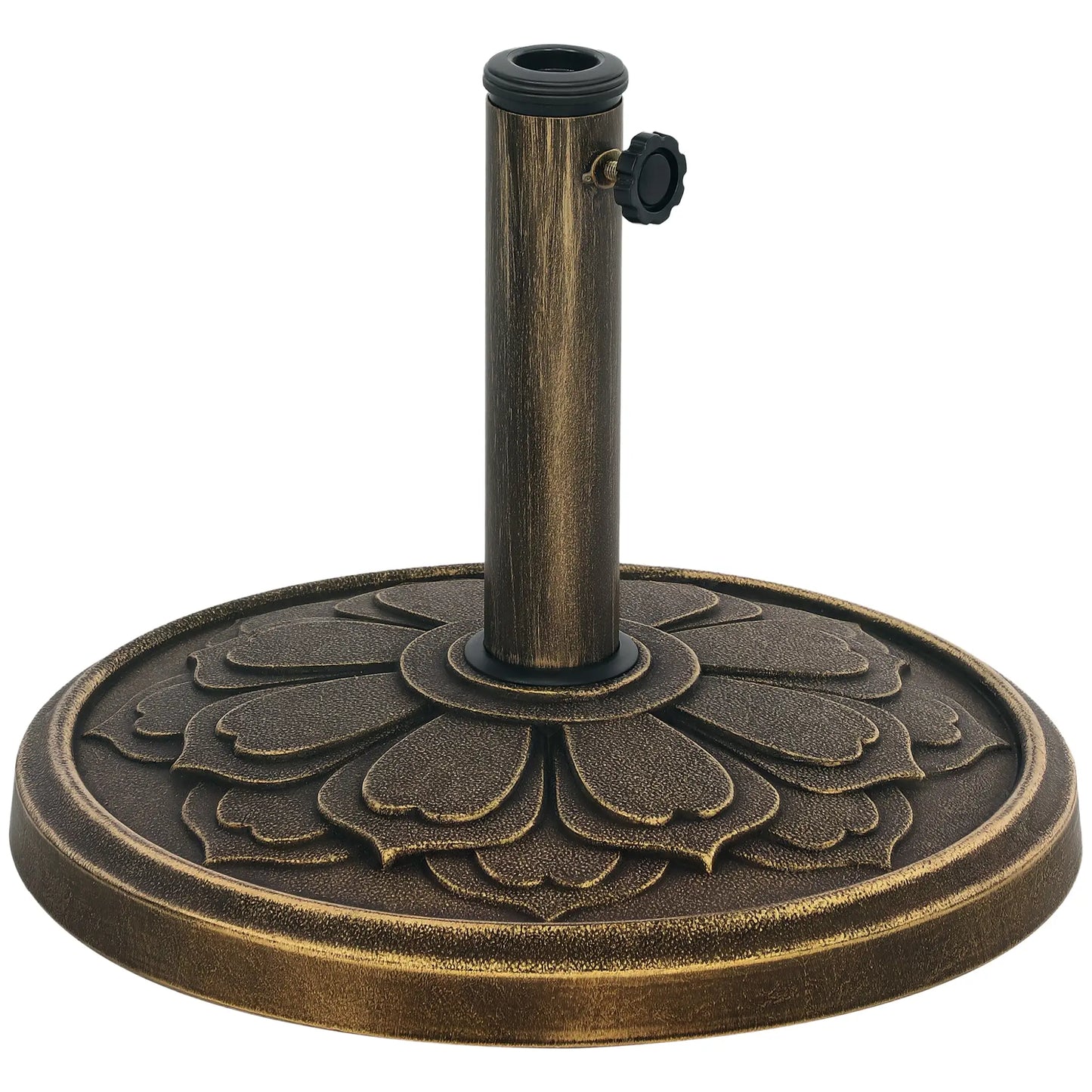 Round Patio Umbrella Base, 26 lbs Resin Stand, Fits 1.3"/1.5"/1.9" Poles, Bronze Umbrella Bases at Gallery Canada