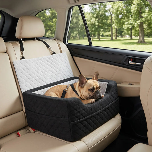 Dog Car Seat, Washable, For Small Dogs Under 10kg, Grey Dog Bike Trailers & Strollers Grey, Black at Gallery Canada
