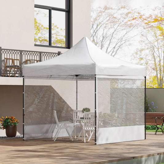 10' x 10' Pop Up Canopy Tent, Wheeled Carry Bag, Adjustable Height Pop Up Canopies Light Grey at Gallery Canada