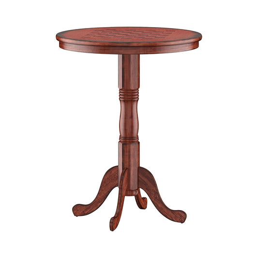 42 Inch Bistro Vintage Pub Bar Round Chess Table, Brown at Gallery Canada