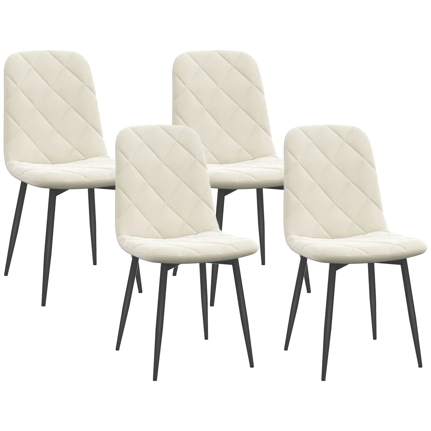 Upholstered Dining Chairs Set of 4, Steel Legs, Cream Bar Stools at Gallery Canada