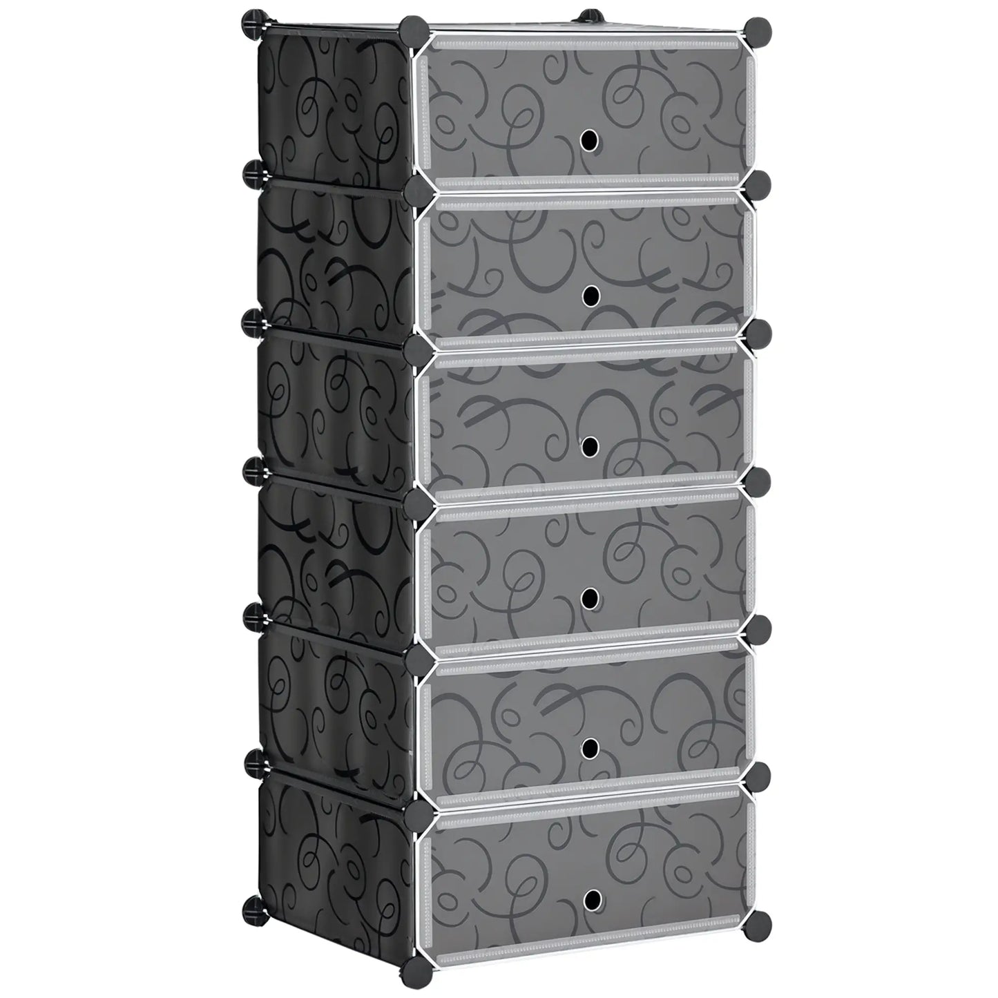 6-Tier Shoe Rack, 6 Cube Storage Organizer, Black Storage Cabinets at Gallery Canada