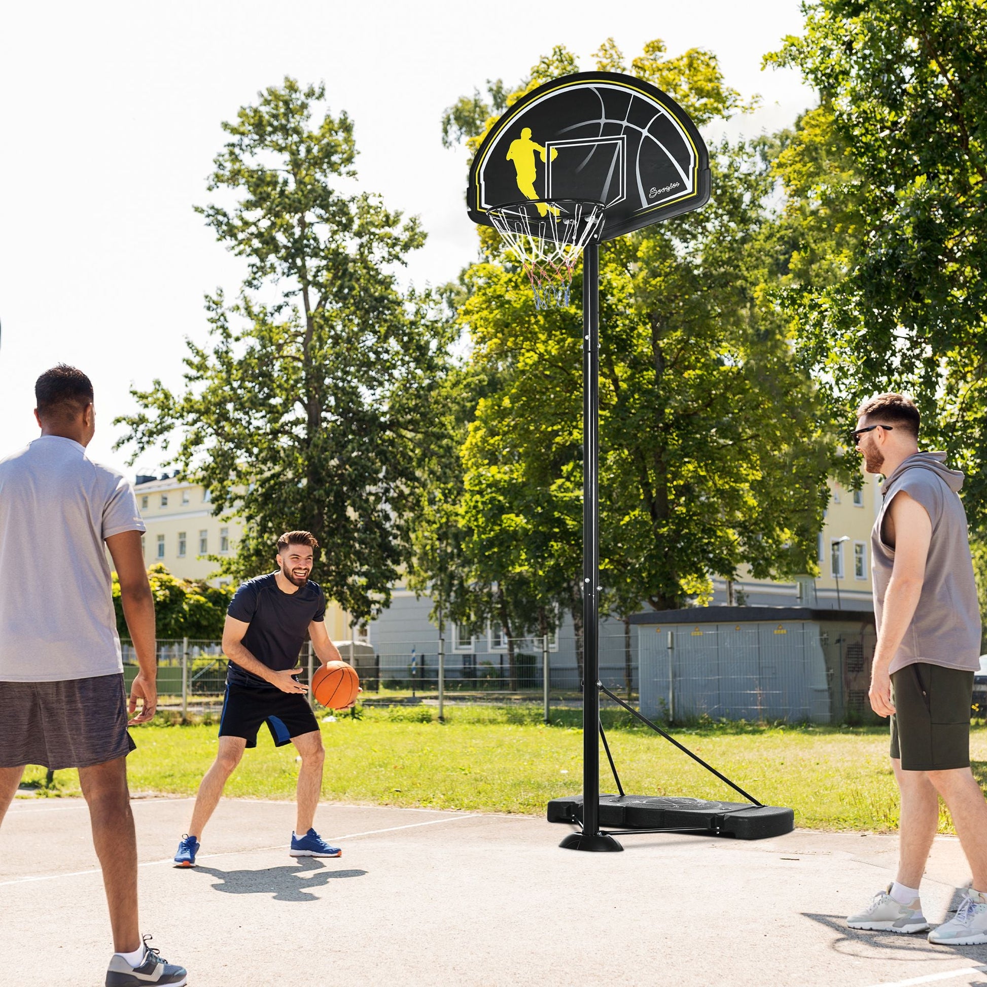 7.5-9.8 ft. Portable Basketball Hoop Basketball Goal with High Strength 43'' PE Backboard, Wheels and Weighted Base at Gallery Canada