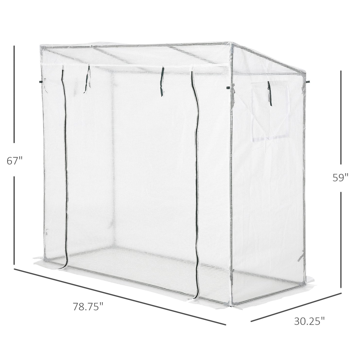 79" x 29" x 66" Walk-in Garden Greenhouse Patio Hot House with Durable Steel Frame Outdoor Tomato Plant House White at Gallery Canada