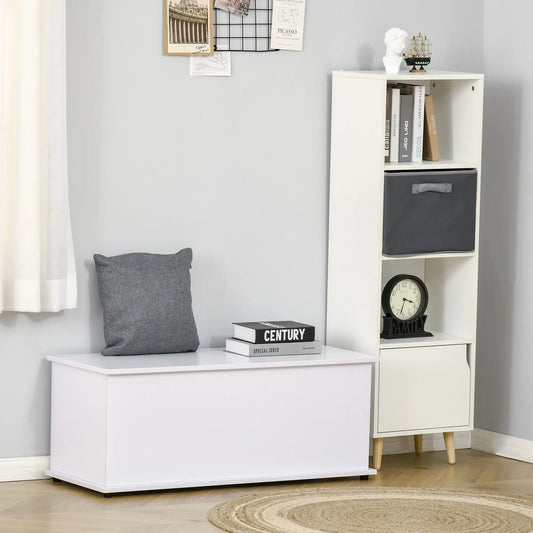 39.5" Storage Chest, 2 Safety Hinges, Flip-Top Lid, White Storage Cabinets White at Gallery Canada