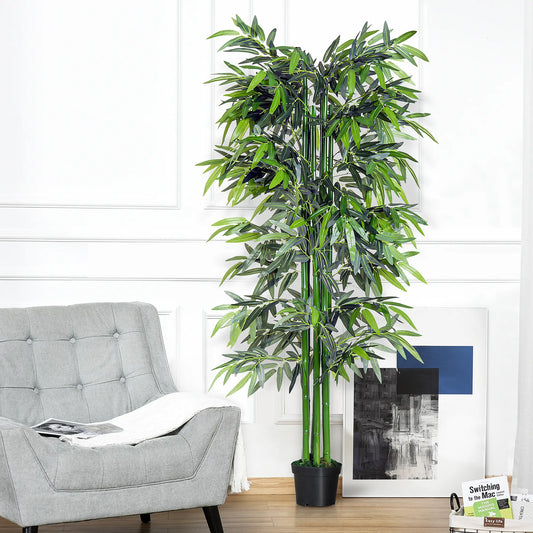 6FT Artificial Bamboo Tree, Fake Plant with Nursery Pot, Indoor Decor Artificial Trees Green at Gallery Canada