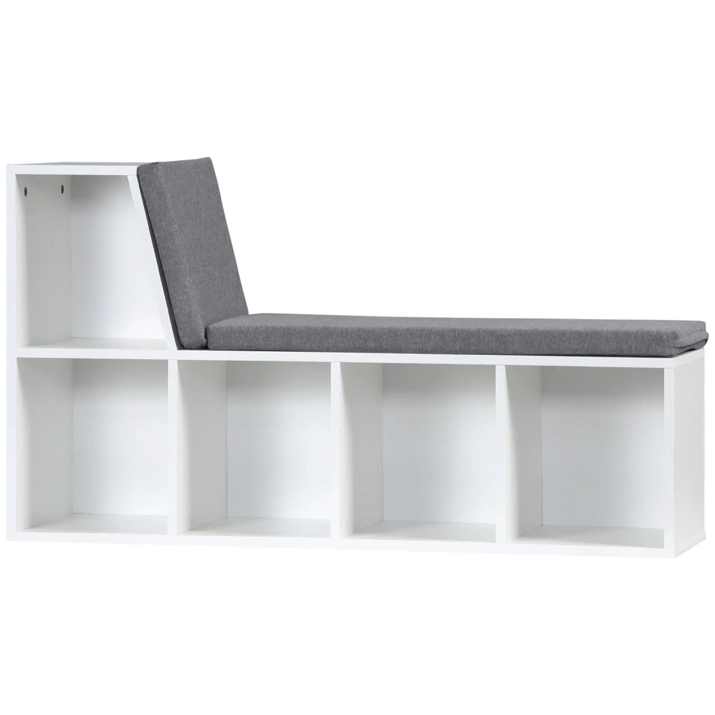 5-Cube Bookshelf with Storage, Cushioned Reading Nook, Grey Small Bookshelves at Gallery Canada