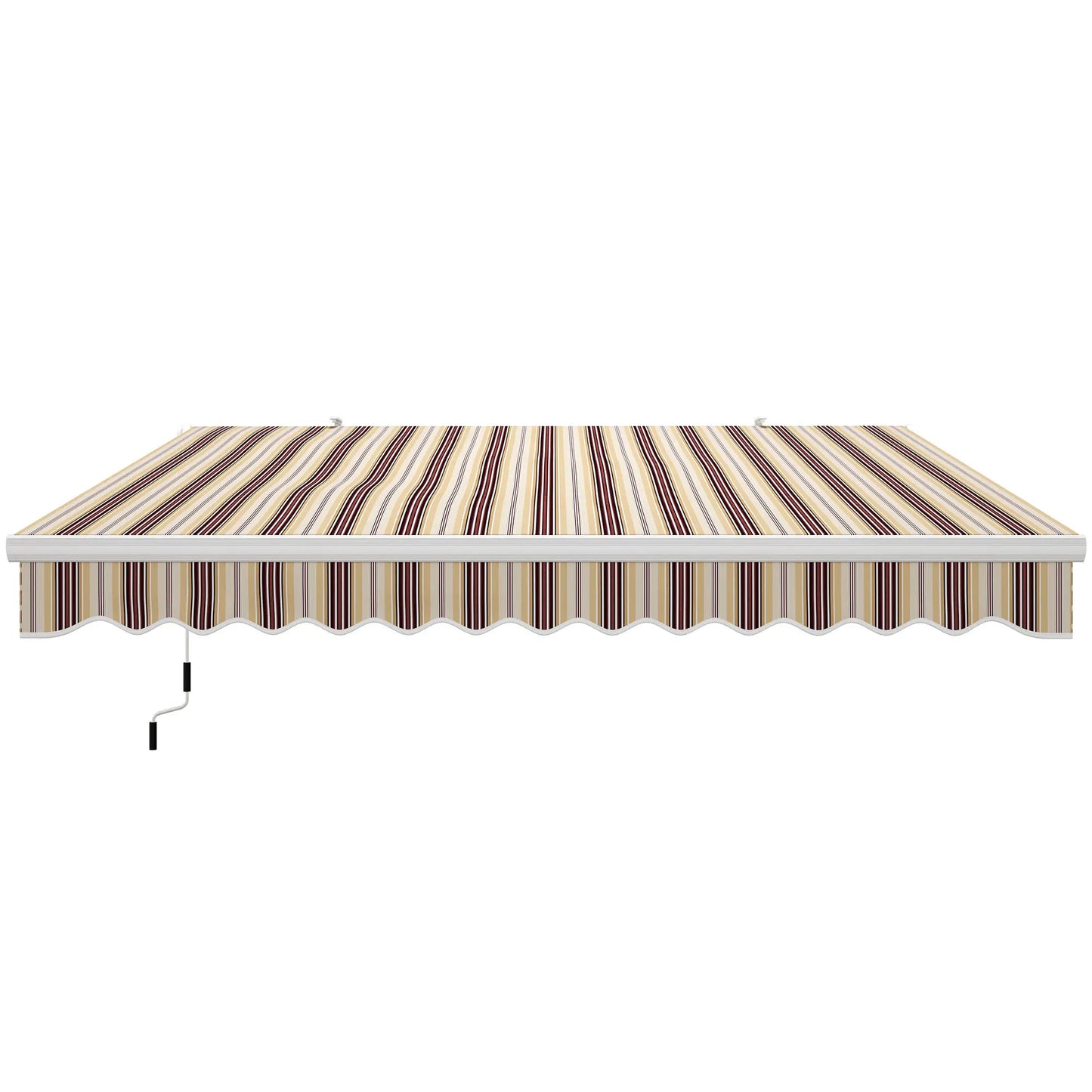 13' x 8' Retractable Patio Awning, Sun Shade, Aluminum Frame, Red Stripe Deck Awnings at Gallery Canada