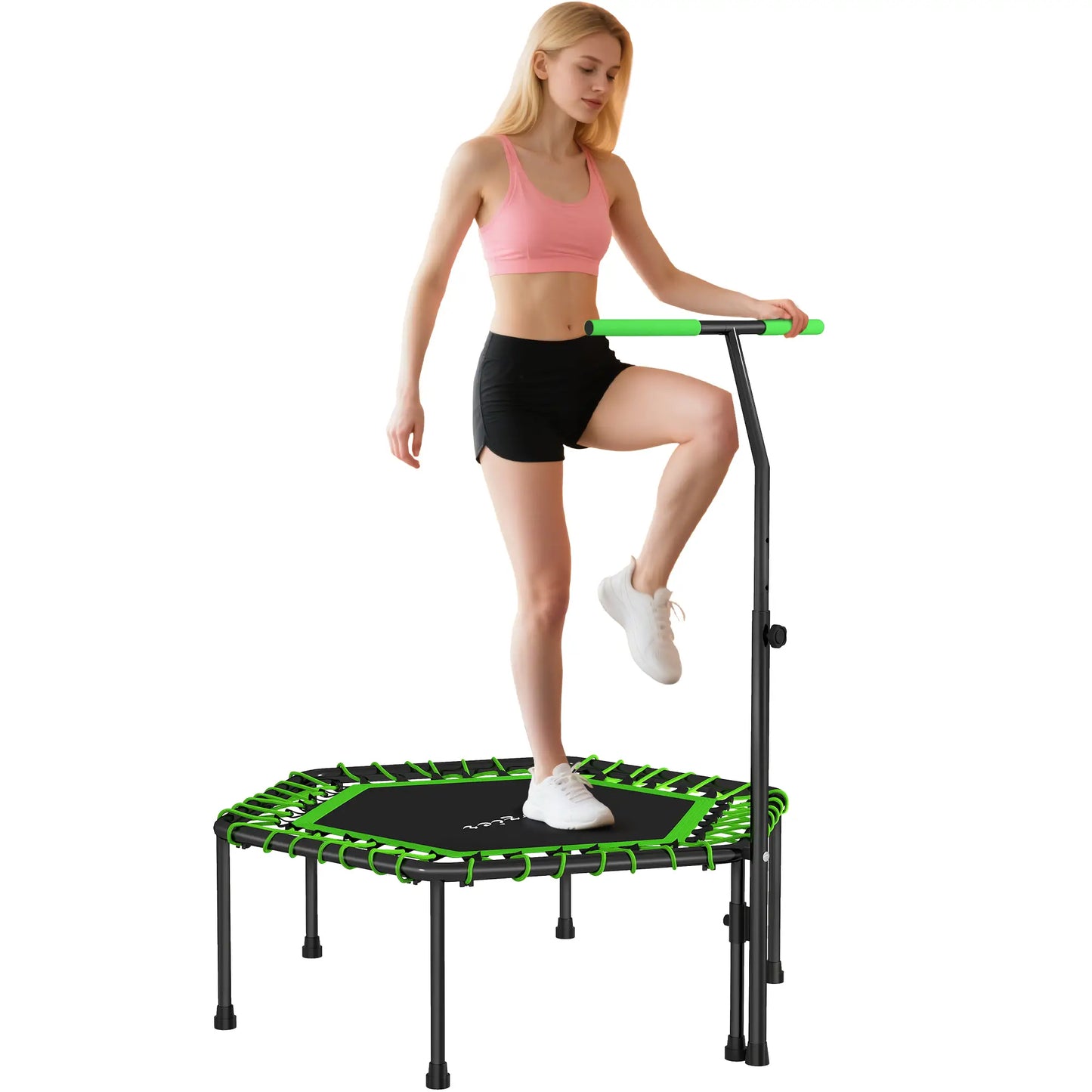 45" Rebounder Trampoline for Adults, Mini Fitness Trampoline with Adjustable Handle