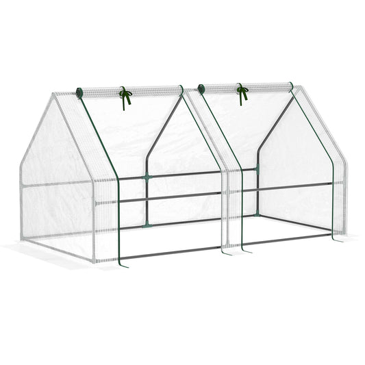 6' x 3' x 3' Portable Tunnel Greenhouse Outdoor Garden Mini with Large Zipper Doors &; Water/UV PE Cover White - Gallery Canada