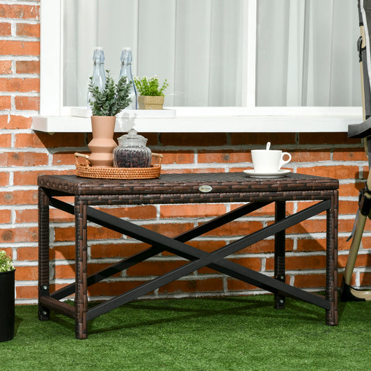 Patio Wicker End Table, Outdoor PE Rattan Side Table, Mixed Brown, Brown Patio Side Tables Black, MixedBrown at Gallery Canada