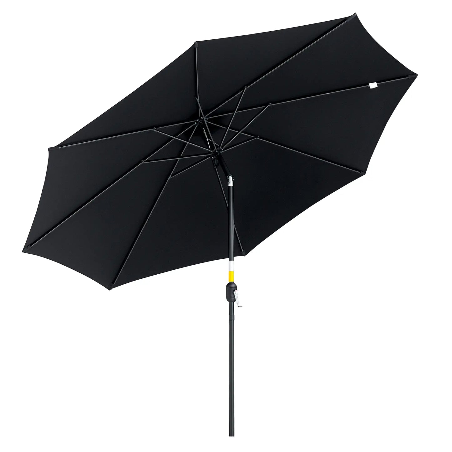 10' x 8' Round Market Umbrella, Crank Handle, Tilt, Black Sun Umbrellas at Gallery Canada