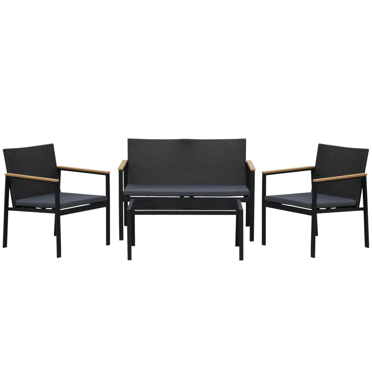 Wicker Patio Furniture Set with Cushions, Black Patio Furniture Sets at Gallery Canada
