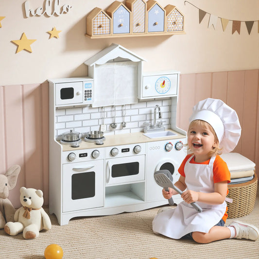 Cuisine de Jeu d'Imitation pour Enfants, Âgés de 3 à 6 Ans, Blanche