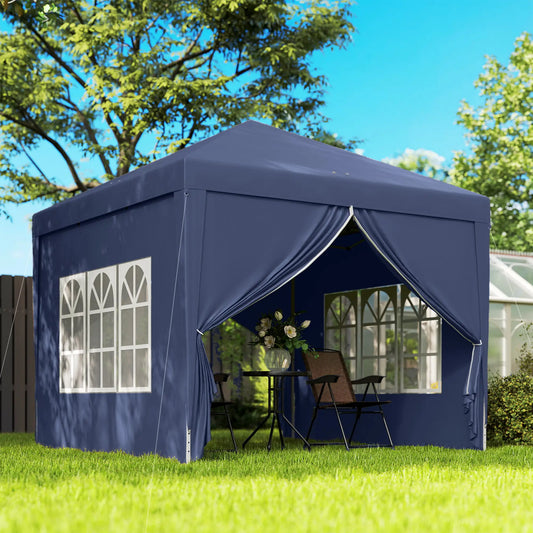 10'x10' Outdoor Pop Up Party Tent Wedding Gazebo Canopy, Blue Pop Up Canopies Blue at Gallery Canada