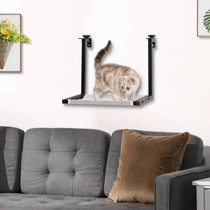 Wall-Mounted Cat Shelf, Kitten Perch, Kitty Furniture with Breathable Mesh Mat for Relaxing, Sleeping, Black at Gallery Canada