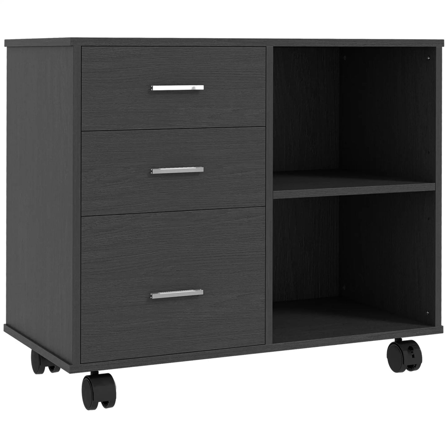 Modern Lateral Filing Cabinet, 3 Drawer, Letter and A4 Size, Black Office Cabinets & Cupboards at Gallery Canada