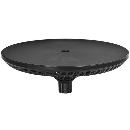 23" Outdoor Umbrella Table Tray with Adjustable Height, Round Patio Table with Umbrella Hole for Swimming Pool, Beach, Patio, Deck, Garden, Black - Gallery Canada