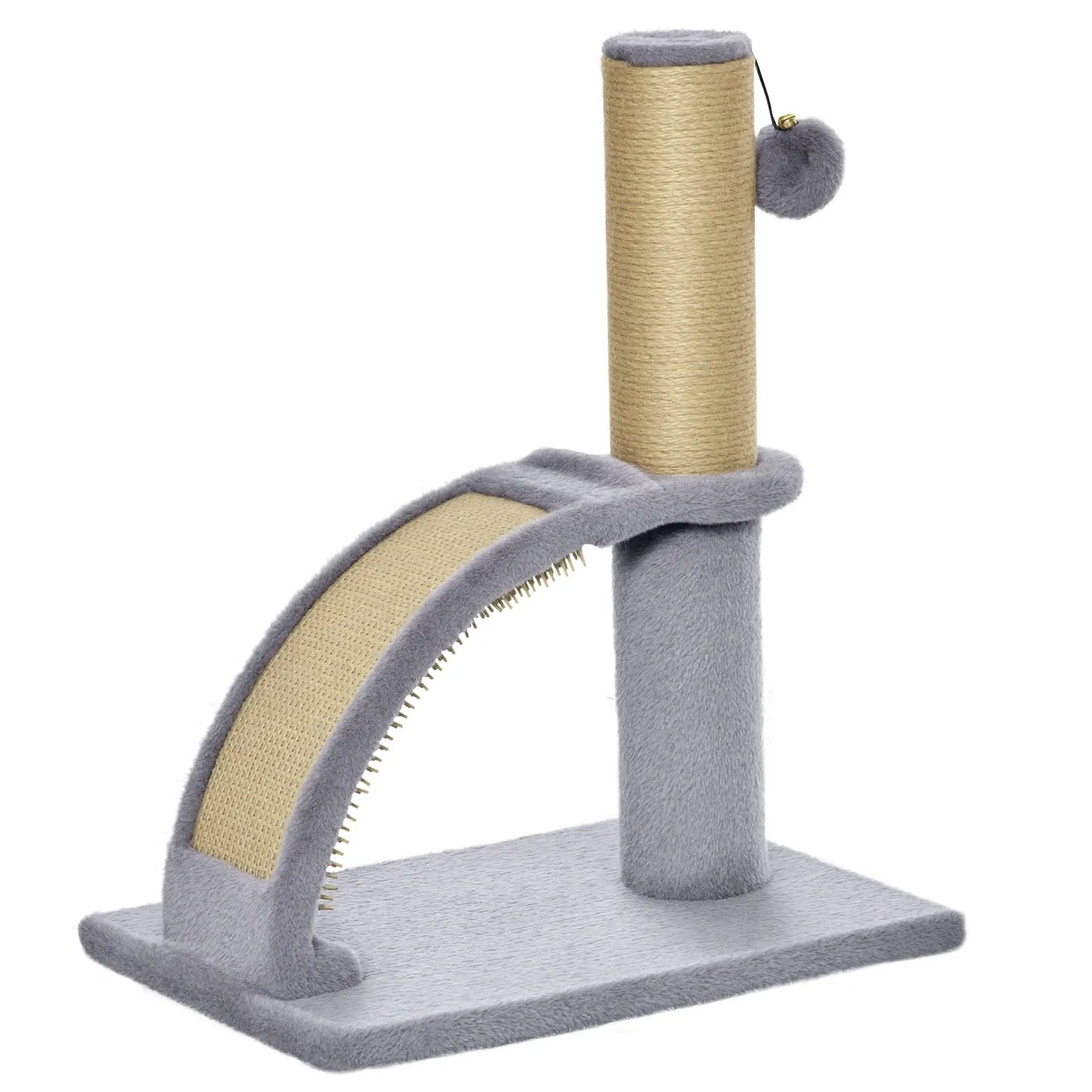 17" Small Cat Tree, Jute Scratching Post, Curved Board, Dangling Ball, Grey Cat Trees at Gallery Canada