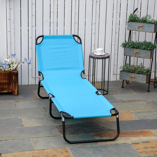Outdoor Folding Lounge Chair, Reclining Mesh, Beach, Yard, Patio, Sky Blue Lounger Chairs Sky Blue at Gallery Canada