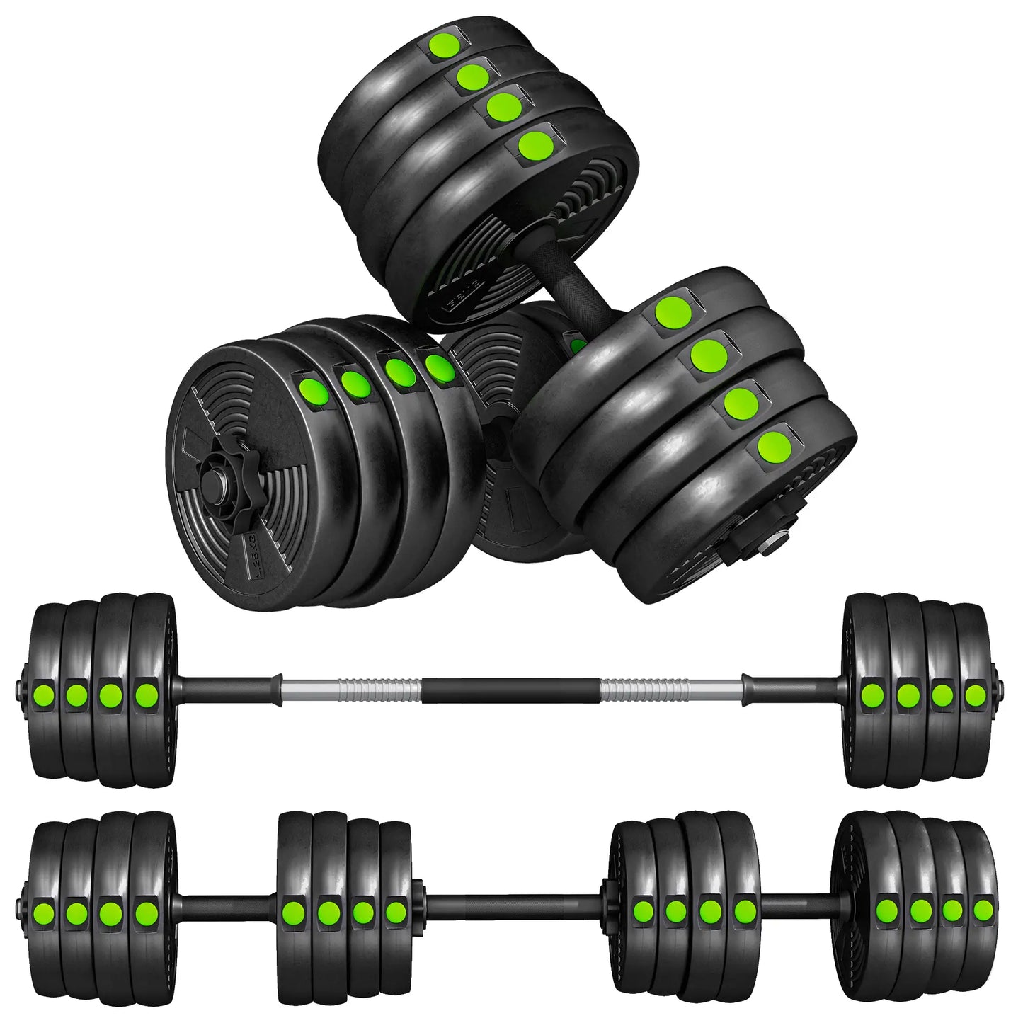 66LBS Adjustable Barbell Dumbbells Set, Non-Slip Handles, Home Gym Dumbbells & Barbells at Gallery Canada