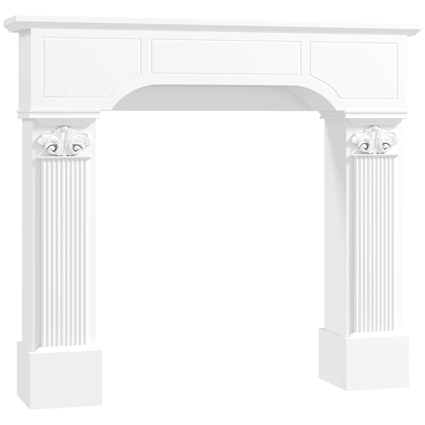 Baroque Fireplace Mantle, Freestanding Surround, 43.25 Inch x 42.75 Inch, White Fireplaces & Accessories at Gallery Canada