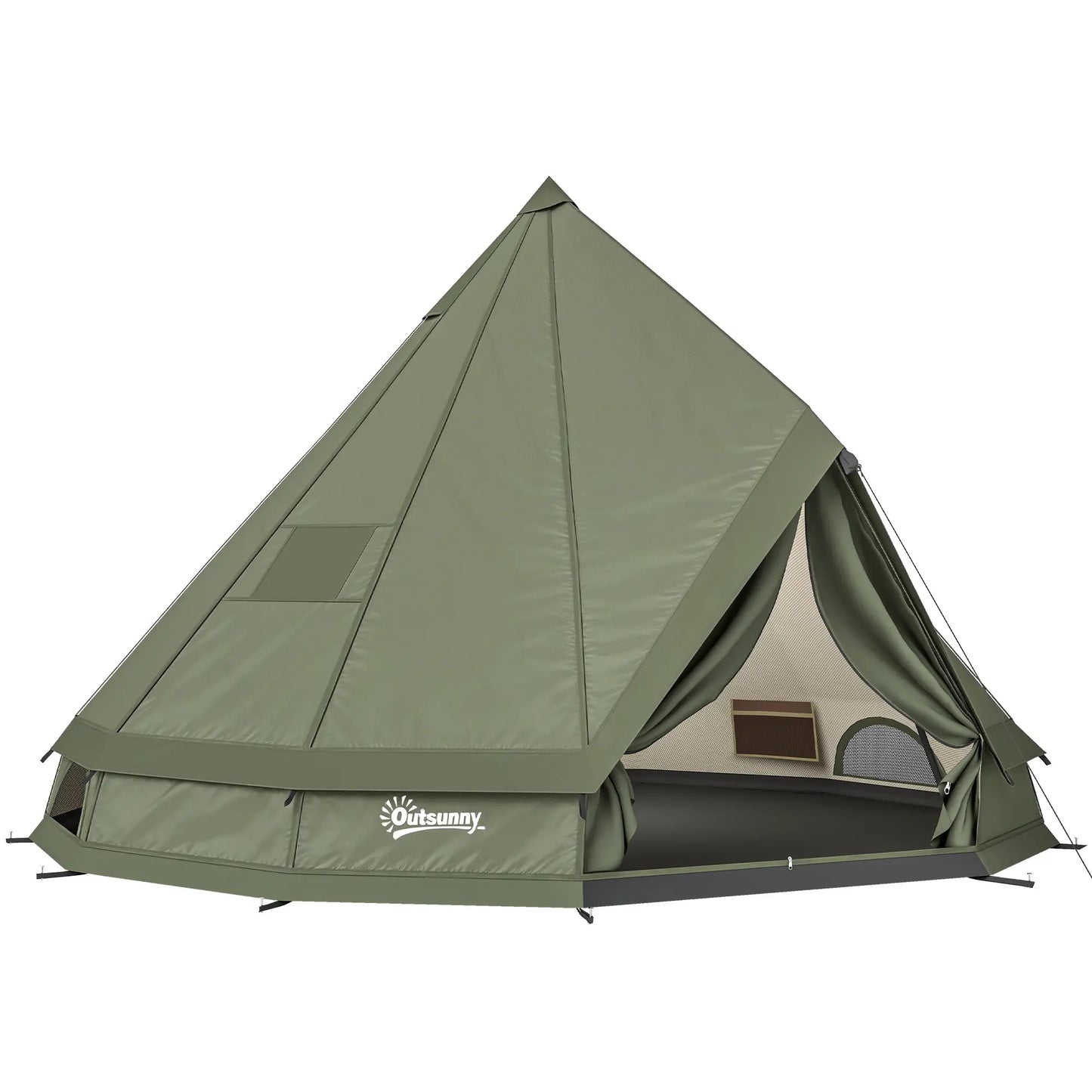 Waterproof Camping Tent, Stove Jack, 4-6 Person, Army Green Camping Tents at Gallery Canada