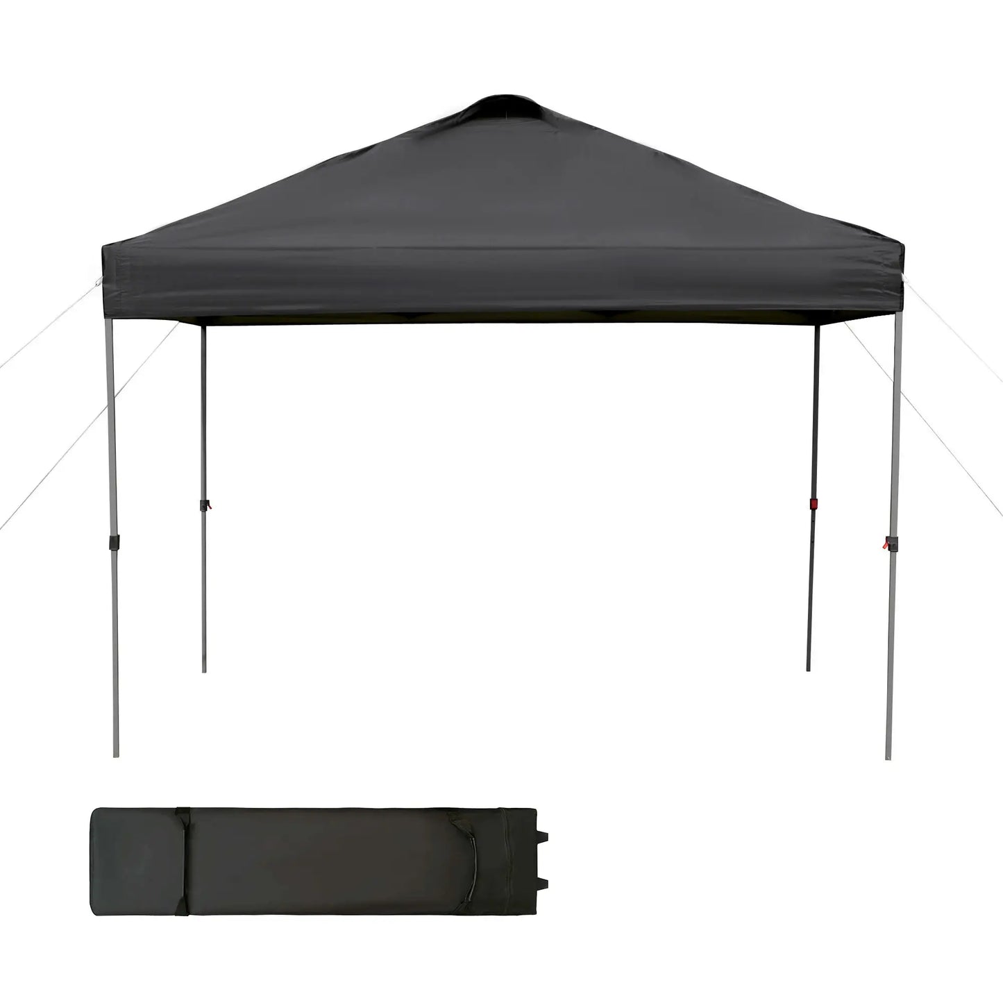 10' x 10' Pop Up Canopy Tent, Airy Top Vents, Wheeled Carry Bag, Black Pop Up Canopies at Gallery Canada