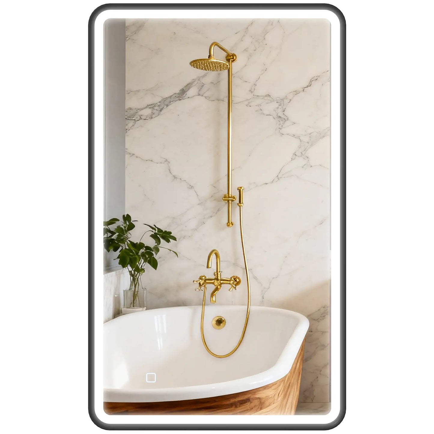 40" x 24" Bath Mirror, LED Lights, Wall Mounted, 3 Colors, Dimmable, Black Bath Accessories at Gallery Canada