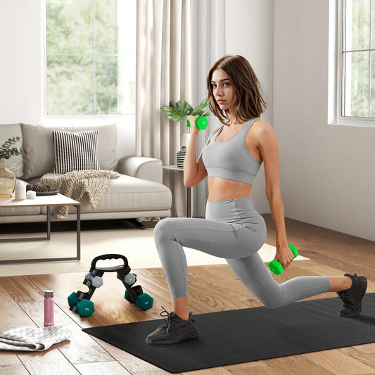 40 LBS Hex Dumbbell Set, Adjustable, Home Gym, Green Dumbbells & Barbells Grey, green and turquoise at Gallery Canada