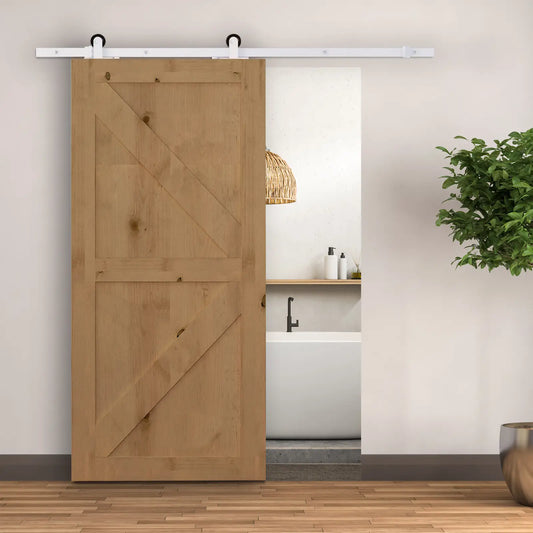 6FT Sliding Barn Door Track Kit, Heavy Duty, Fits 36" Door, White Door Hardware White at Gallery Canada
