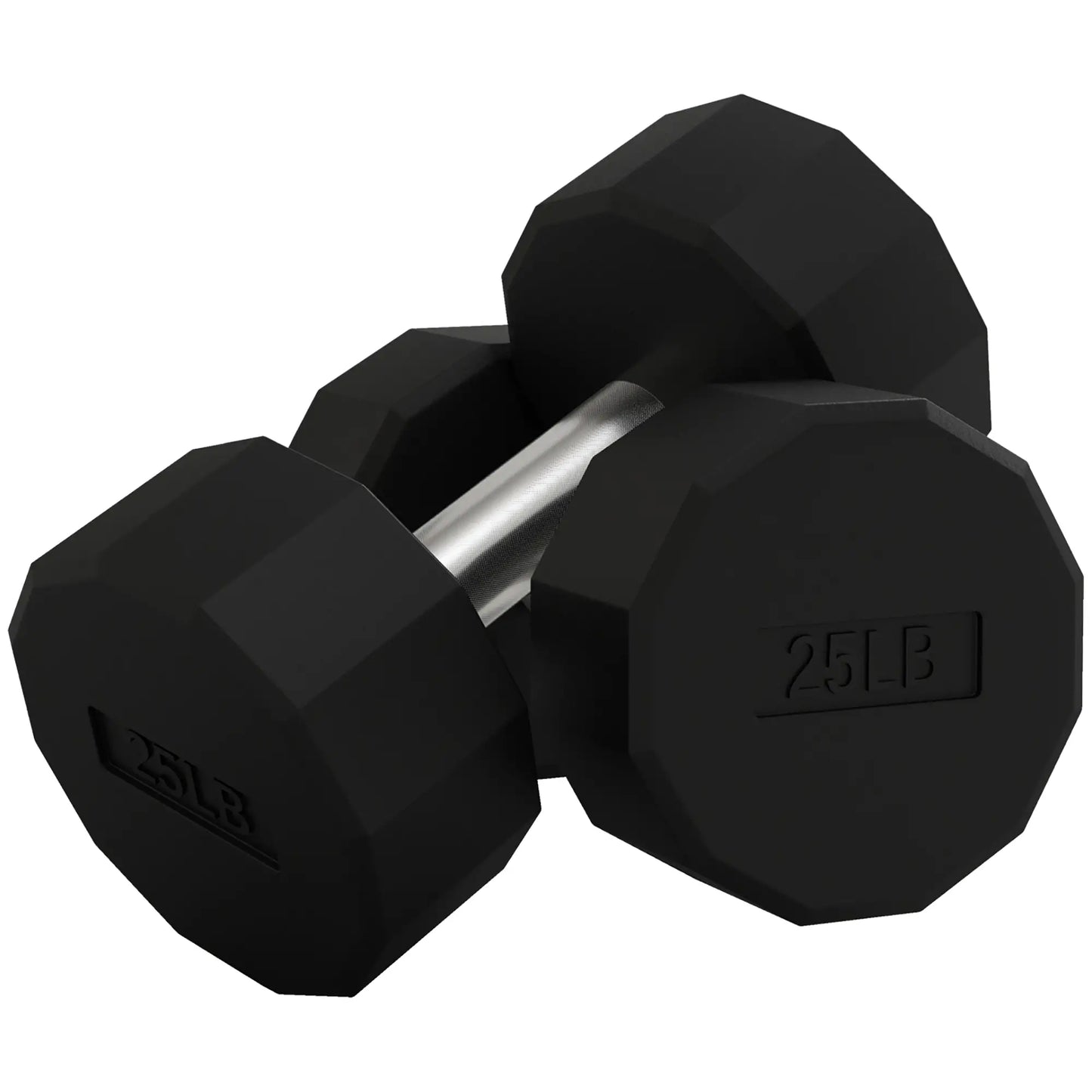 2 x 25lbs Dumbbells Set, Non-Slip Grip, Rubber Covered Weights Dumbbells & Barbells at Gallery Canada