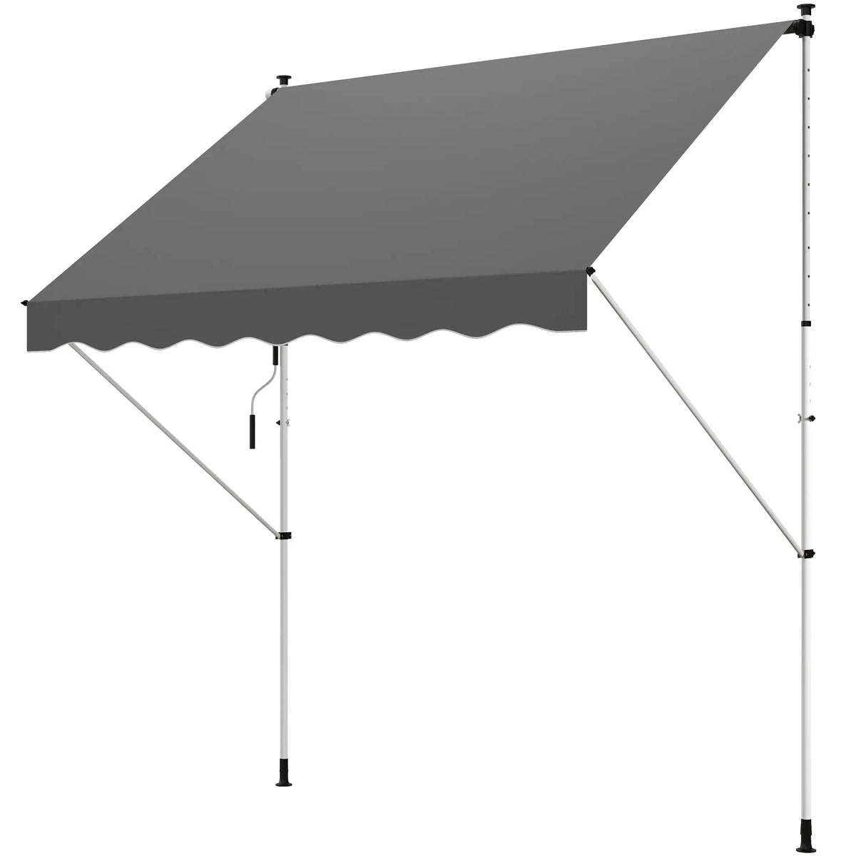 10x5ft Manual Retractable Awning, Water Resistant UV Protector, Grey Door Awnings at Gallery Canada