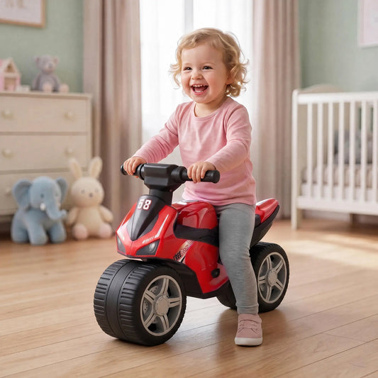 Balance Bike with Music, Wide Tires, Red Riding & Rocking Toys Red at Gallery Canada