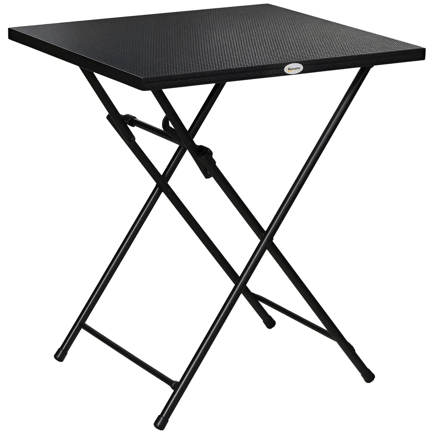 Folding Coffee Table, Square Side Table, Metal Top, 23.6" x 23.6", Black Patio Side Tables at Gallery Canada