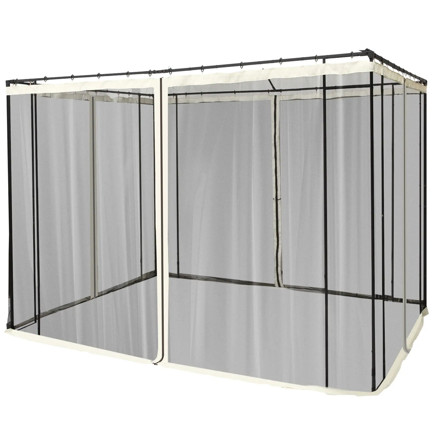 Replacement Mosquito Netting, 10' x 10', Cream White, Black Gazebo Sidewalls at Gallery Canada