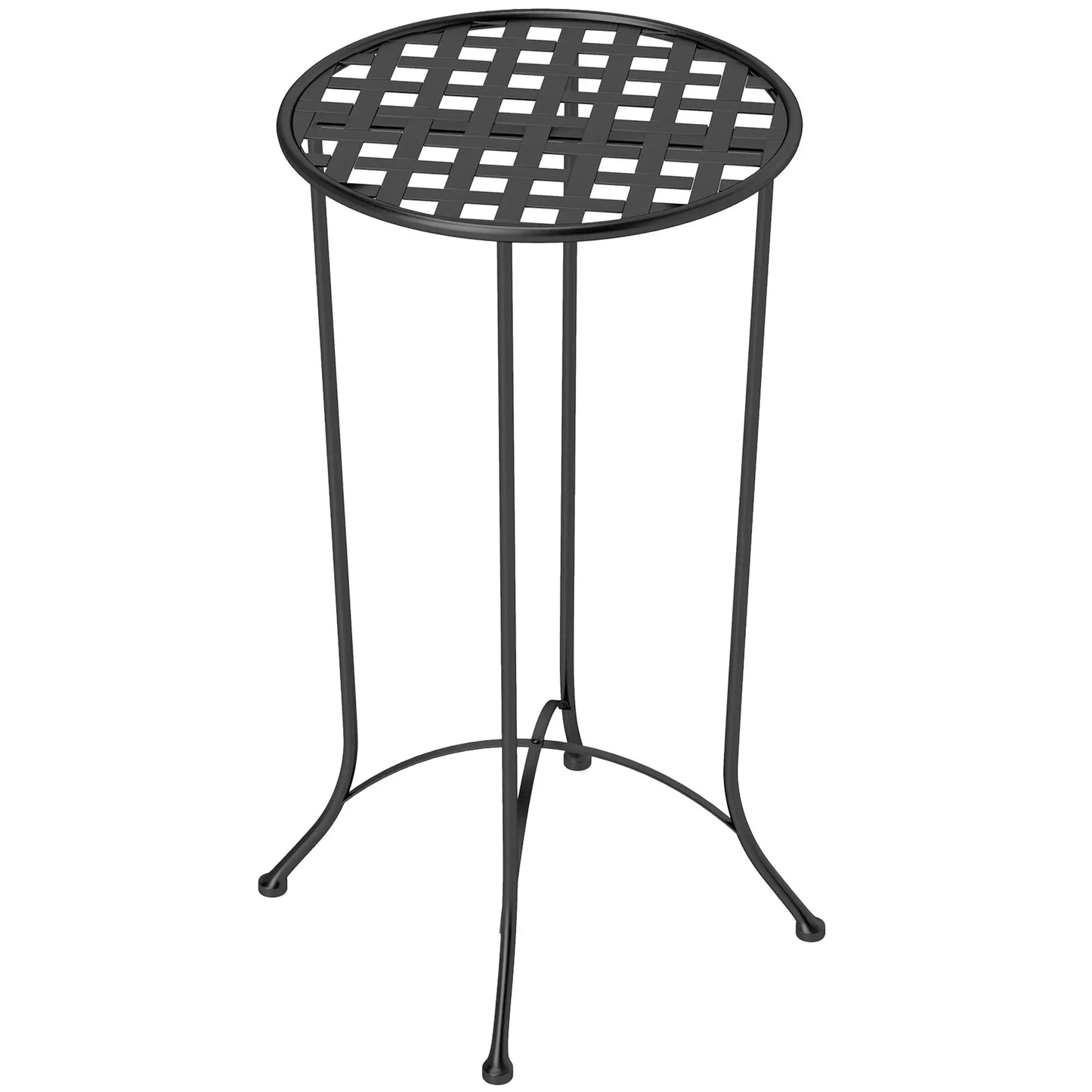 16" Round Outdoor Table, Metal Side Table, Black Patio Dinning Tables at Gallery Canada