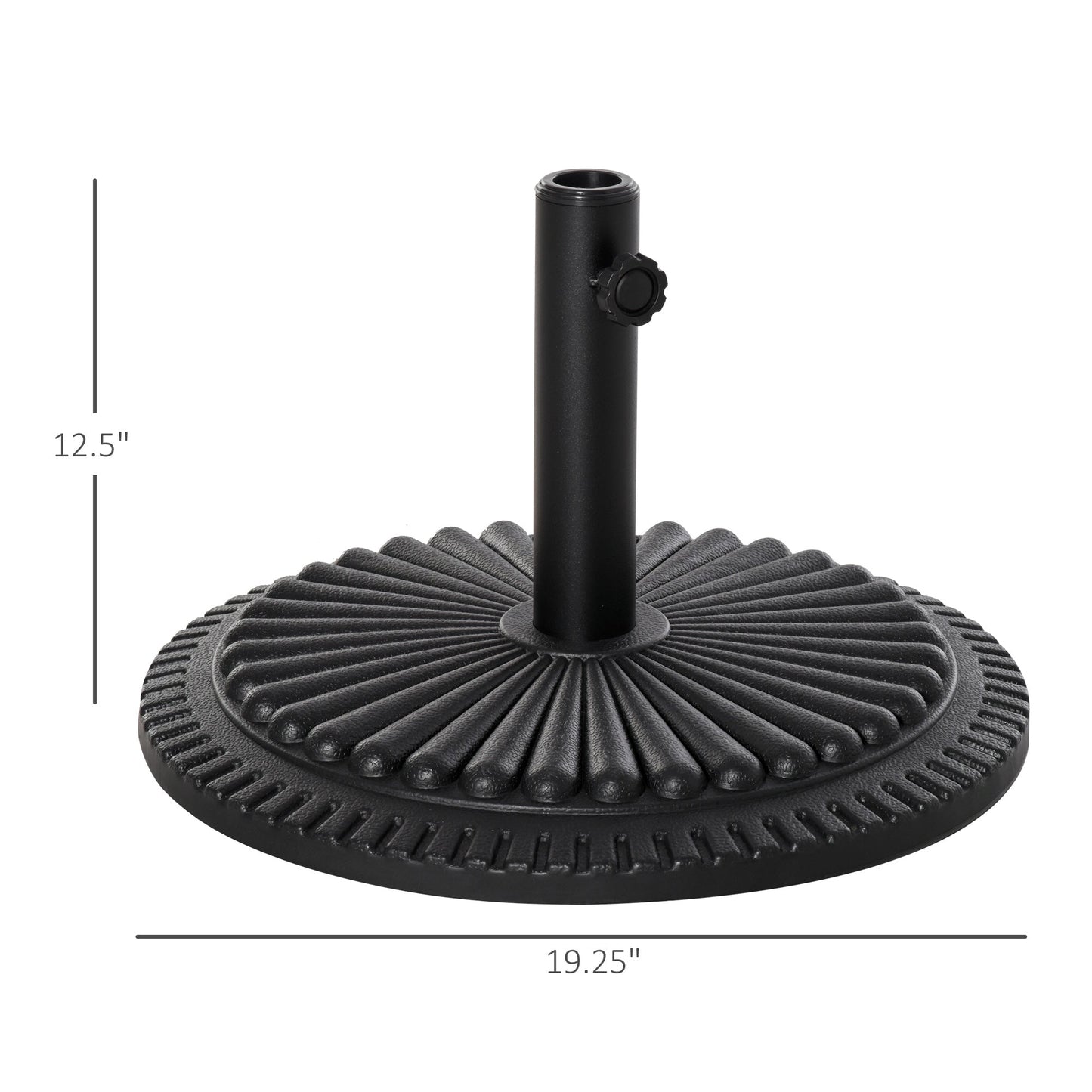 Patio Umbrella Base Stand, Round Cement Parasol Holder for Outdoor, Patio, Garden, Beach, Fits Φ1.4", Φ1.5" and Φ 2" Pole, Black at Gallery Canada