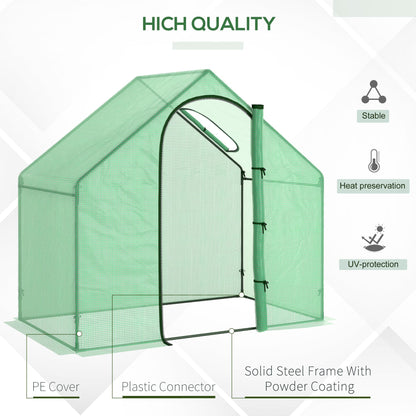 6 x 3.3 x 5.5ft Walk-in Garden Greenhouse with Door &; Top Window, Portable Mini Greenhouse for Plants Flowers Herbs Tomatoes, Outdoor Hot House Growing Tent with Steel Frame &; PE Cover at Gallery Canada