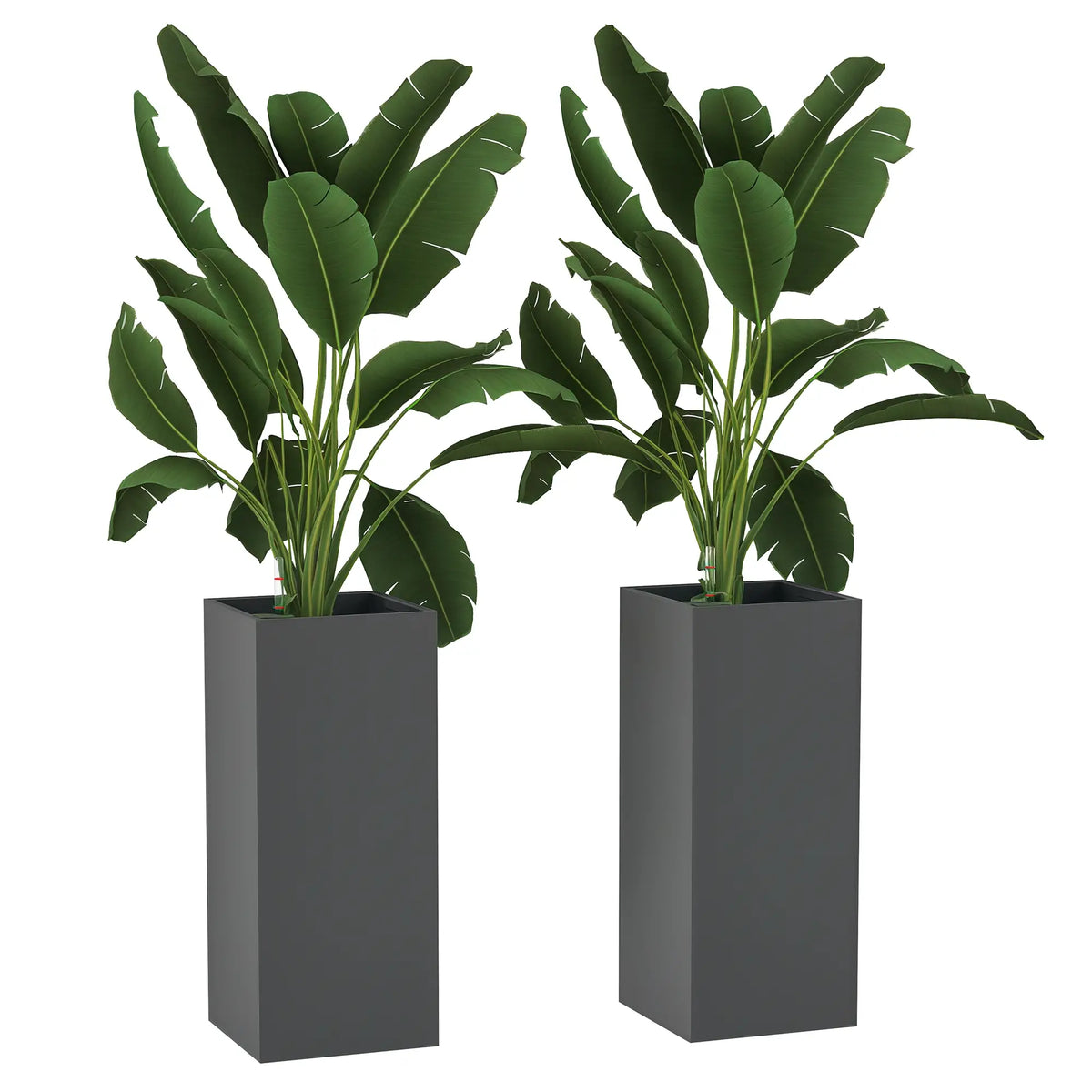 2 Pack 26 Inch Plastic Planter Box, Water Level Indicator, Dark Grey Garden Accessories at Gallery Canada